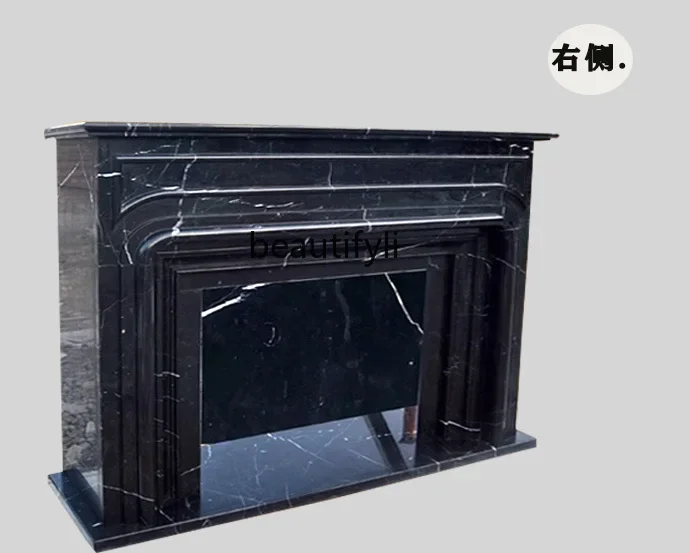 

a13 Natural marble French light luxury mantel black and white root simple American retro decorative cabinet