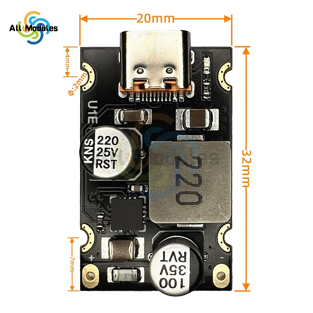 65W 8 ~ 30V DC do rodzaj USB C PD 3.1 QC3 szybkie ładowanie moduł zasilania Adapter szybkiego ładowania telefonu komórkowego