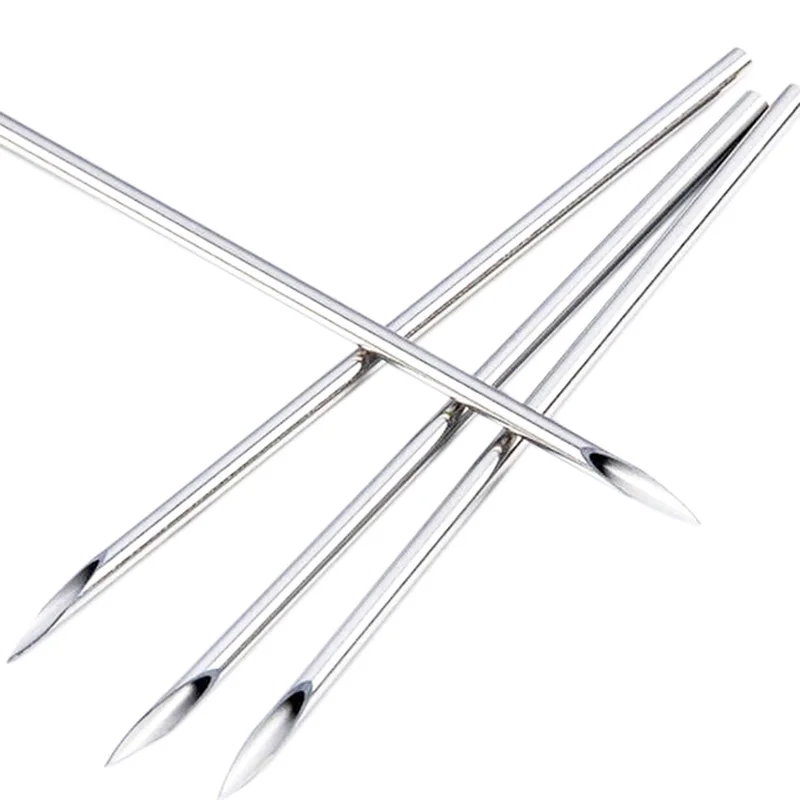 HOT-100Pcs Disposable Sterile Body Piercing Needles Tattoo Piercing Needles For Navel Nipple Ear Nose Lip Fit Tattoo Machine