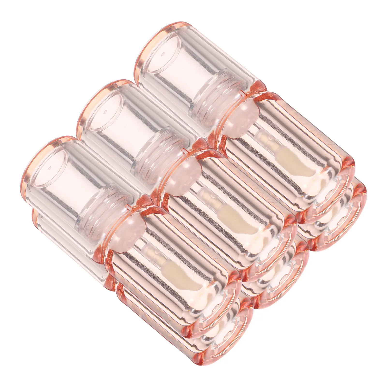 

6 шт. прозрачных тюбиков для блеска для губ круглой формы с тонкой кисточкой для точного нанесения, многоразовые контейнеры для бальзама для губ, мини-формат для путешествий