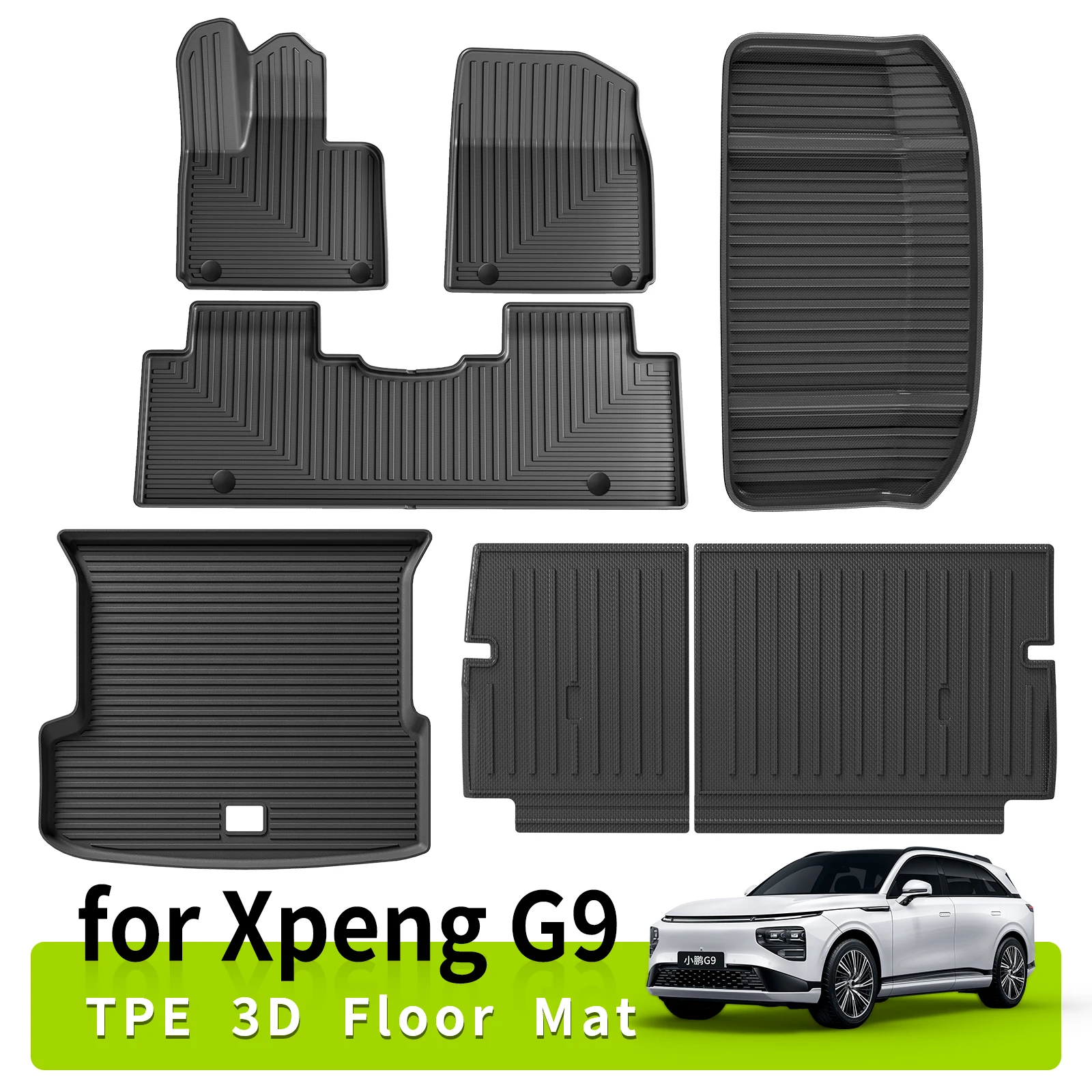 

Car Floor Mats Trunk Pad for Xpeng G9 Waterproof Anti-Slip Accessories 3D TPE Left Hand Driving