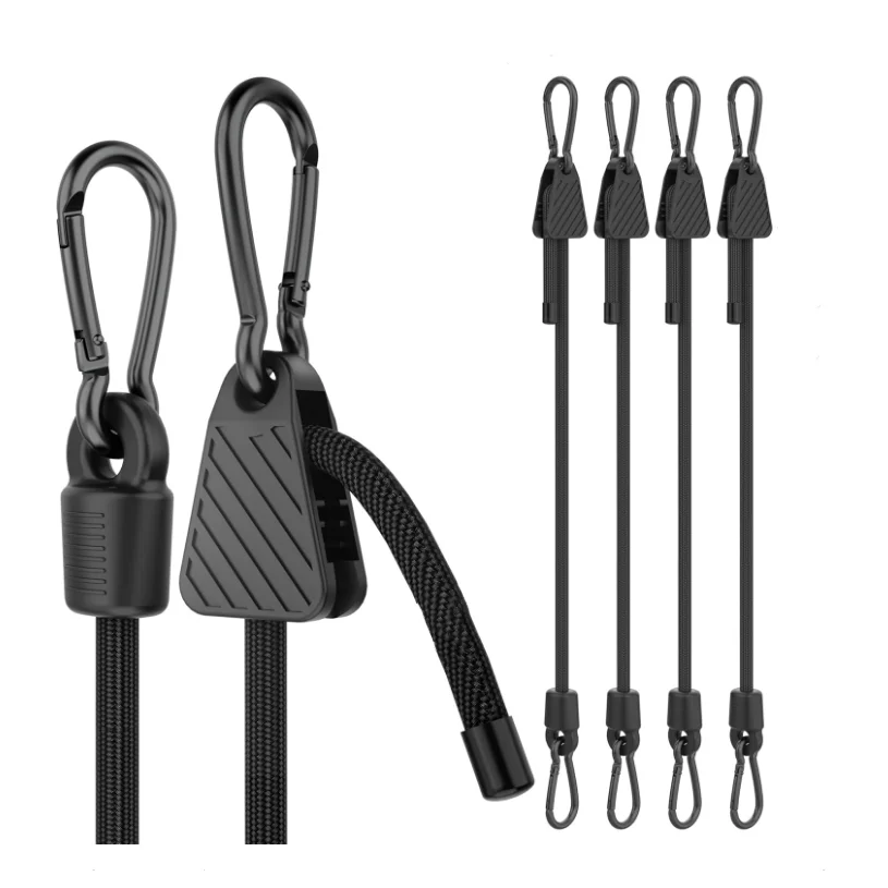 4-Pack 68cm 3-in-1 Elastic Bungee Straps With Hooks – Adjustable Bike Lashing Cords For Motorcycles, Tents, Luggage, And More