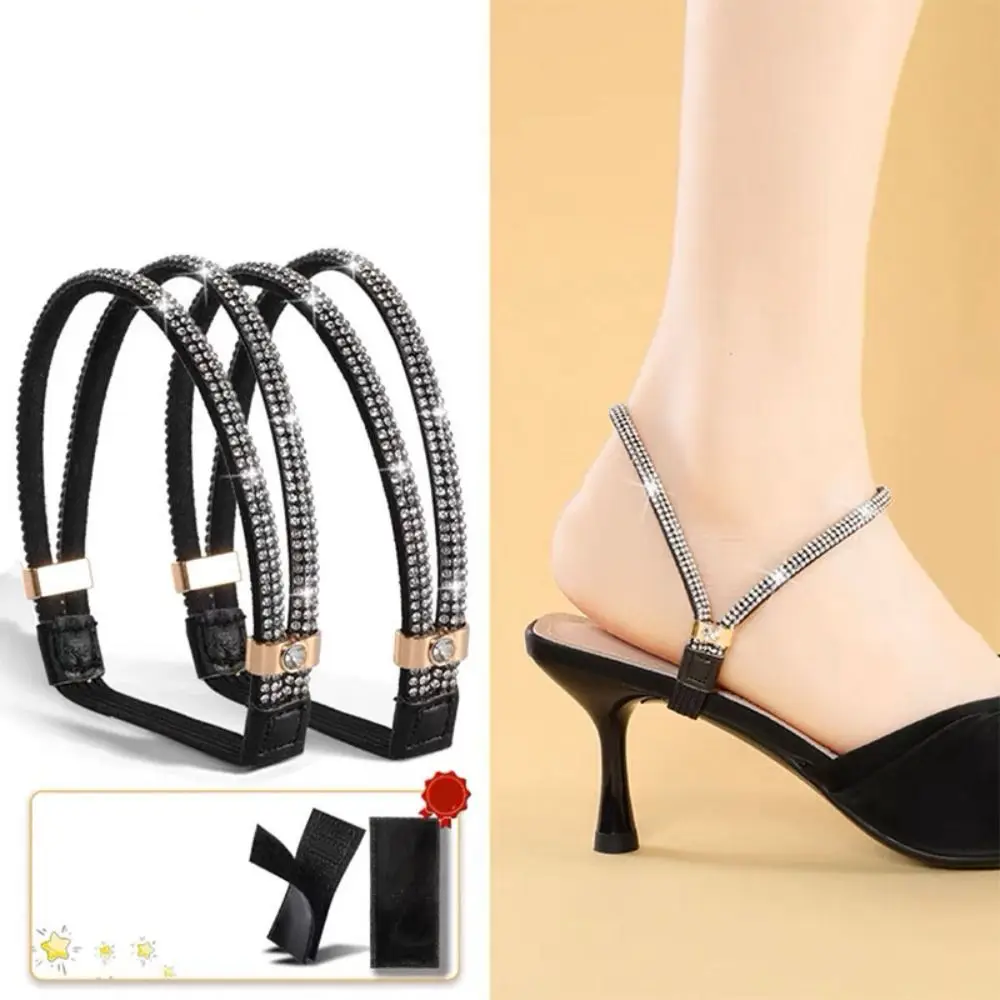 Prevent Falling Off Elastic Fixing Straps Anti-slip Straps Fashion High-heel Shoelaces Easy Installation Rhinestone