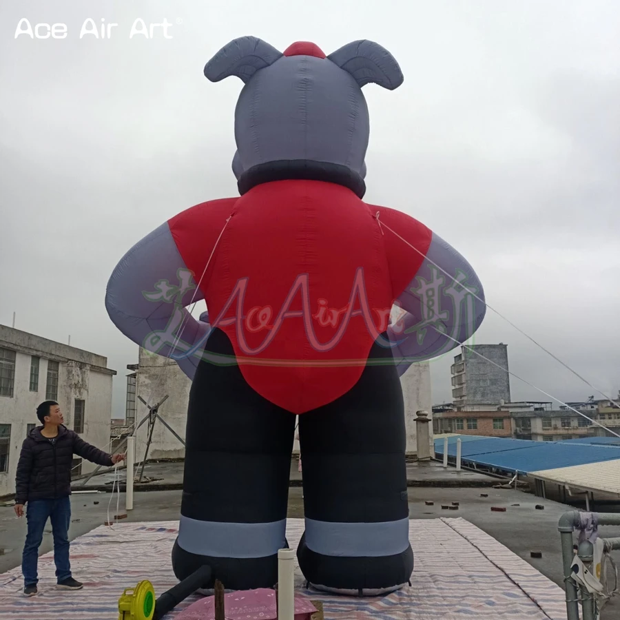 Venda quente animal inflável gigante 5m de altura mascote bulldog inflável para promoção de publicidade/eventos de festa