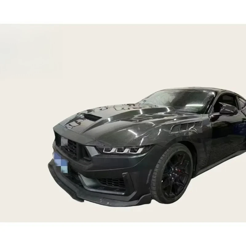 2024年以降のマスタング用MRDカーボンファイバーフード TFスタイル 新型アップデート リアルカーボンファイバーフード レギュラースタイル 改造用