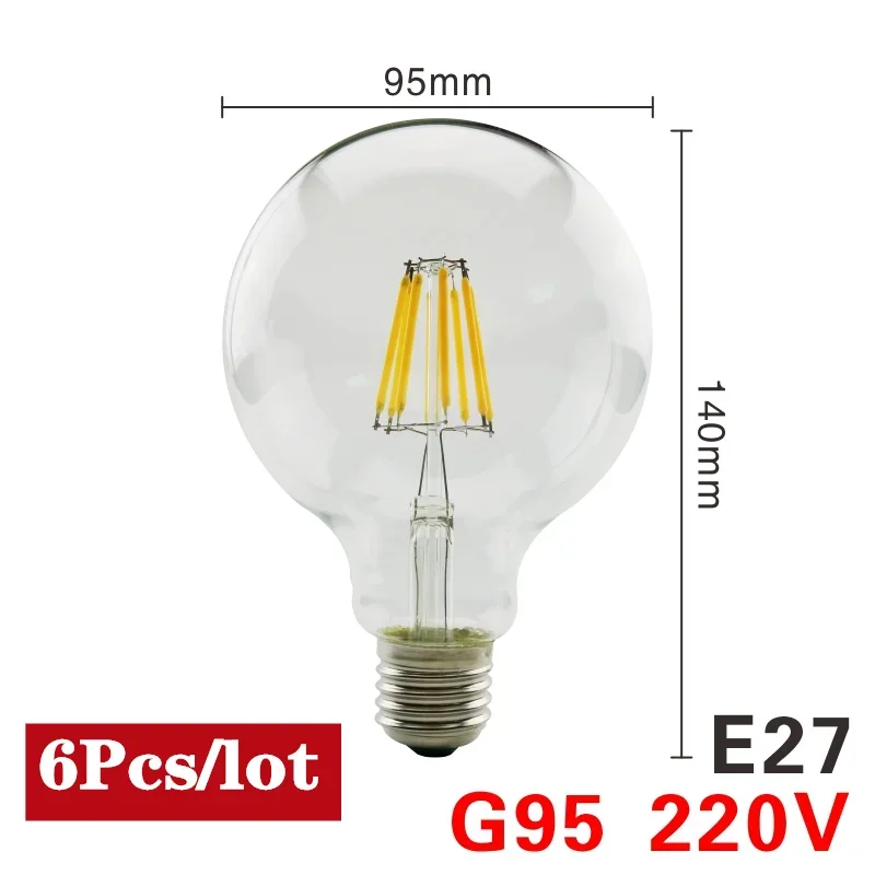 GRZBI 6 stücke E27 E14 LED Glühbirne 2 W 4 W 6 W 8 W AC220V Lampada Led C35 A60 ST64 G80 G95 Bombilla Scheinwerfer Beleuchtung Kalt/Warmweiß Lampe 6