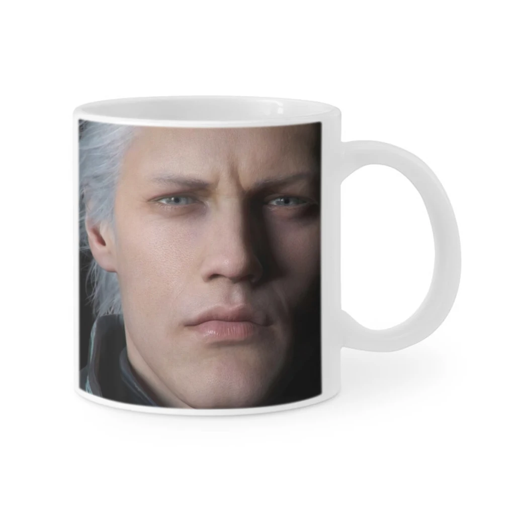 1pc 11oz Devil may cry 5 - Vergil Poster Coffee Mug Tea Cup Coffee Cup Funny Birthday Gifts for Women and Men Ceramic Mug