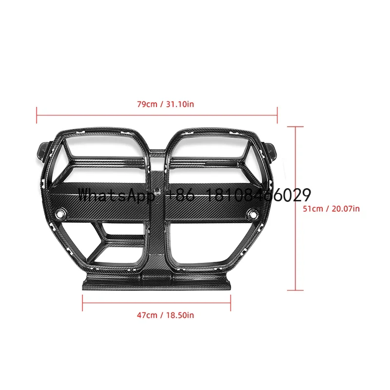 

Dry Carbon Fiber front grill M3 M4 2021 2022 CSL Style car grilles with ACC auto parts M3 M4 G80 G82 G83 Front Buer Grill