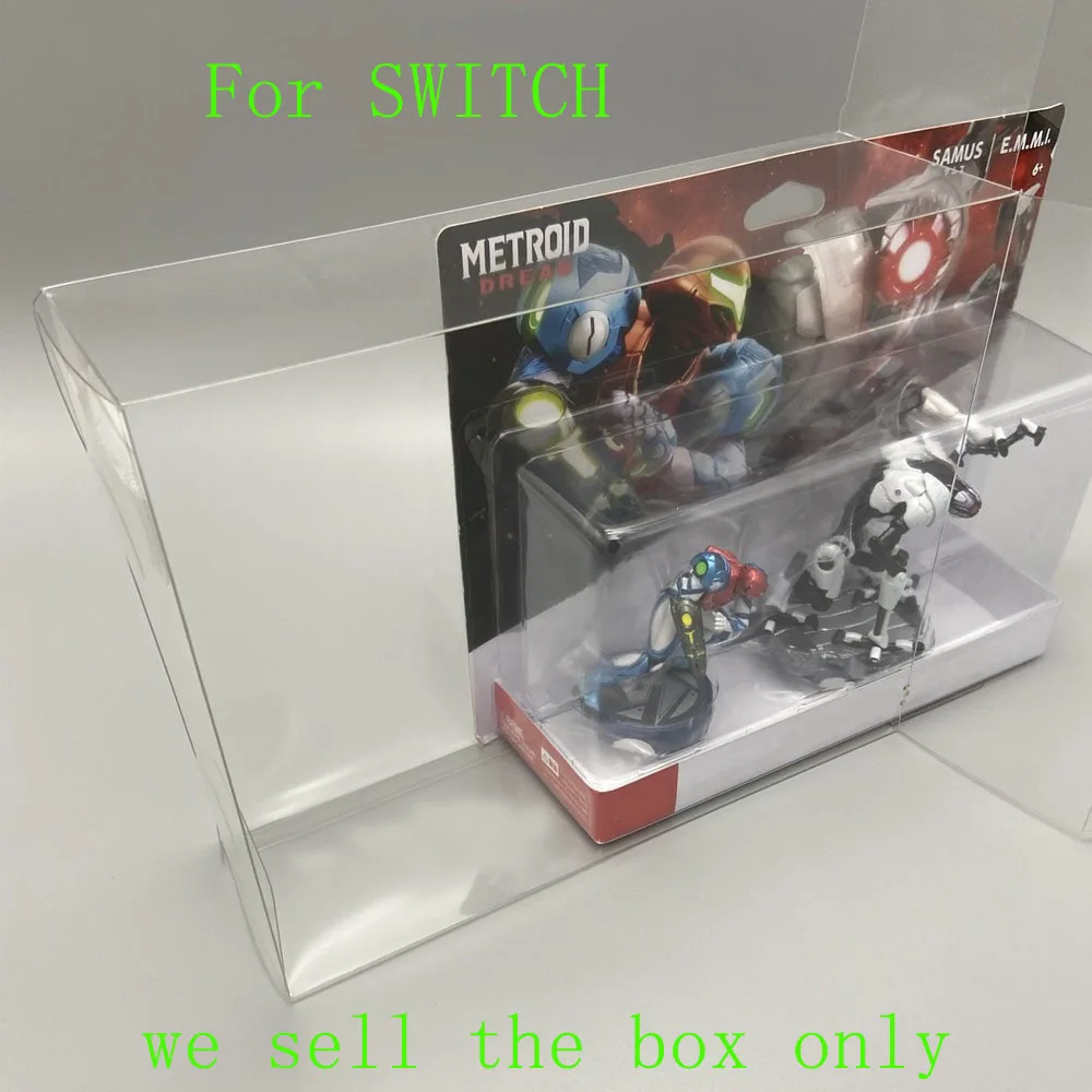 Caixa transparente transparente para switch ns, para metroid dread amiibo, controlador limitado, coleção de armazenamento, caixa protetora para animais de estimação