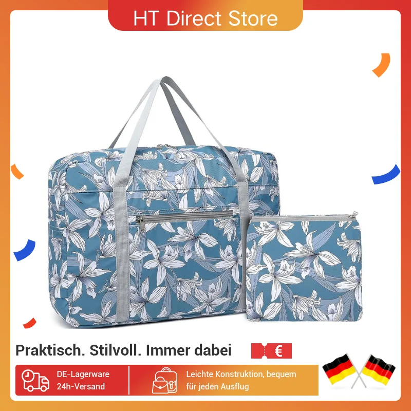 Kono-Bolsa de equipaje de mano plegable de nailon para avión, ligera, compacta y resistente, ideal para viajar