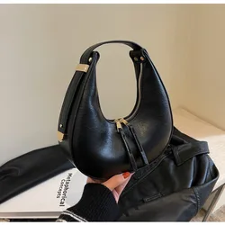 Solid Color Zipper PU Hobo Bags 2024 High Quality Bags for Women Fashion Trend Shoulder Bags Bolsas Femininas Bolsas De Ombro