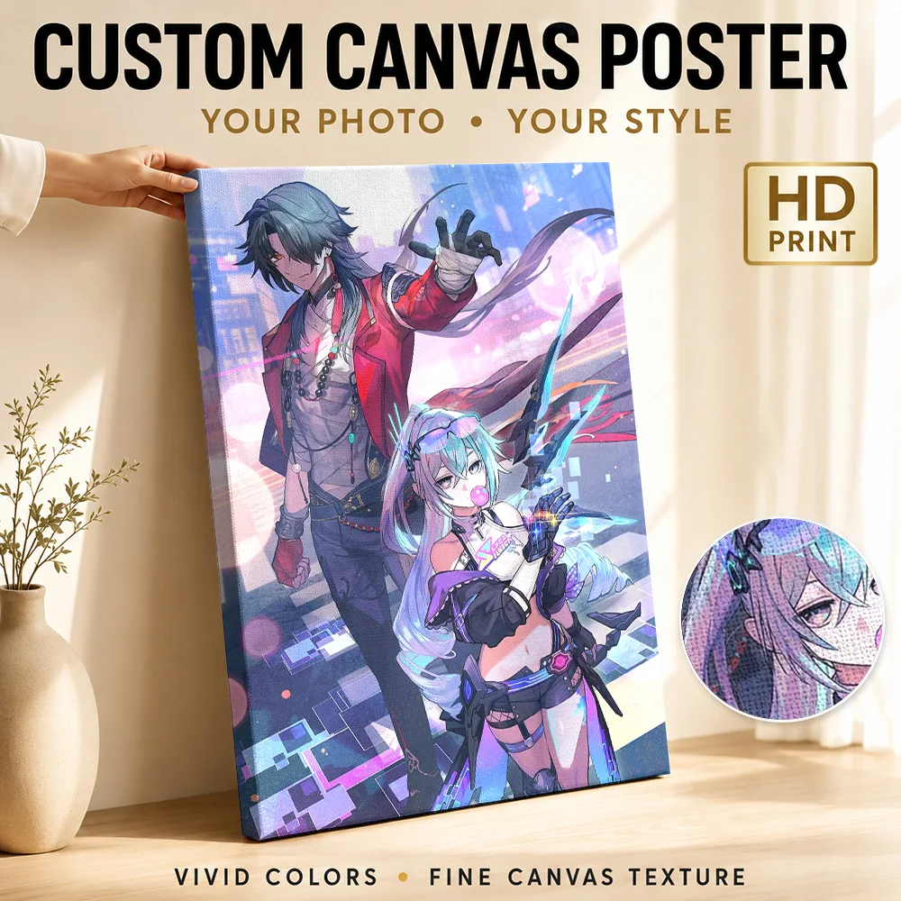Honkai Star Rail Blade Silver Wolf Canvas Print Poster Personalized Photo Funny Animal Wall Paintings Decoration for Kids Room