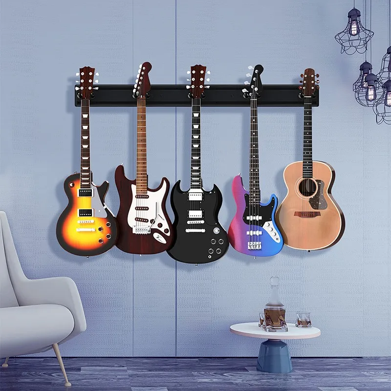 Electric guitar bracket, multiple sets of guitar bays, 5 wall-mounted racks, multi-head splicing display racks