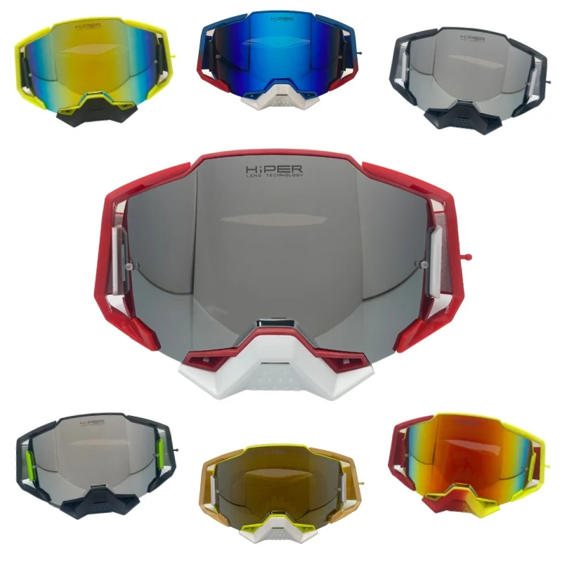 Snowmobile Motocross Goggles Scratch‑Resistant PC Lens Ventilated Foam Seal Non‑Slip Strap for Snow Terrain Rides