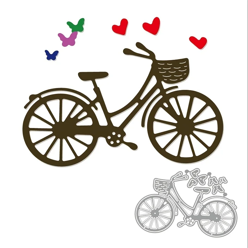 Love Bicycle Cutting Dies Embossing Scrapbooking Metal Dies for Crafts DIY Cutter Paper Stamp Stencils for Decoration