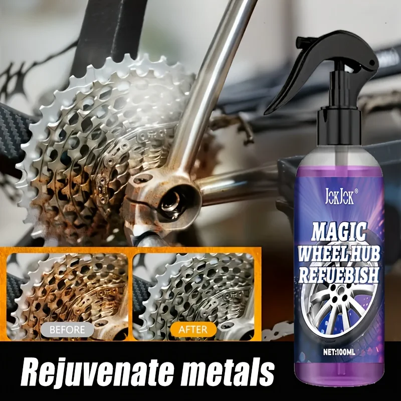 JOKJOK Magic Hub Ferrous Remover & Polishing Agent-All-Metal Wheel Repair Spray,Quickly Removes Aluminum Alloy Iron Oxide Stains