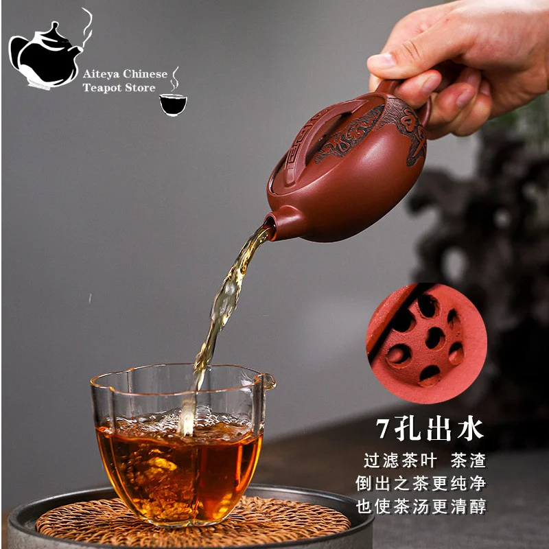 Handmade Yixing Clay Teapot, Tea Set, Chinese Tea, Zen Tea, Mine Dragon Blood Sand, One Taste, Kung Fu, Original