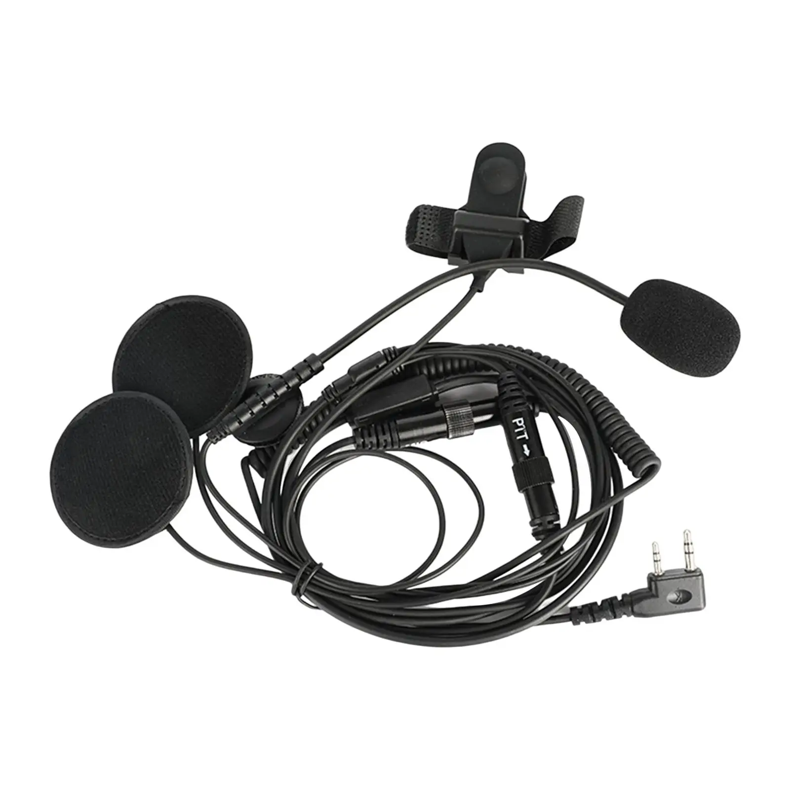 

Two Way Radio Walkie Talkie Headset Earpiece with PTT Mic Motorcycle Cap Headset for Riding Motorbike