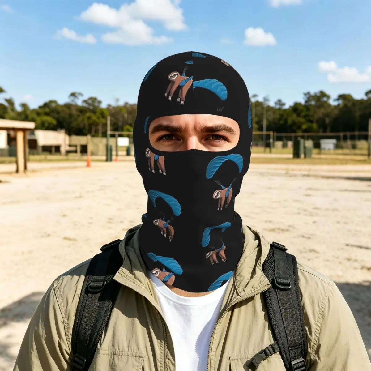 Paragliding Flying Sloth Sunglasses Skydiver Paraglider Balaclava Full Face Mask Sun Protection Neck Gaiter For Fishing Outdoor