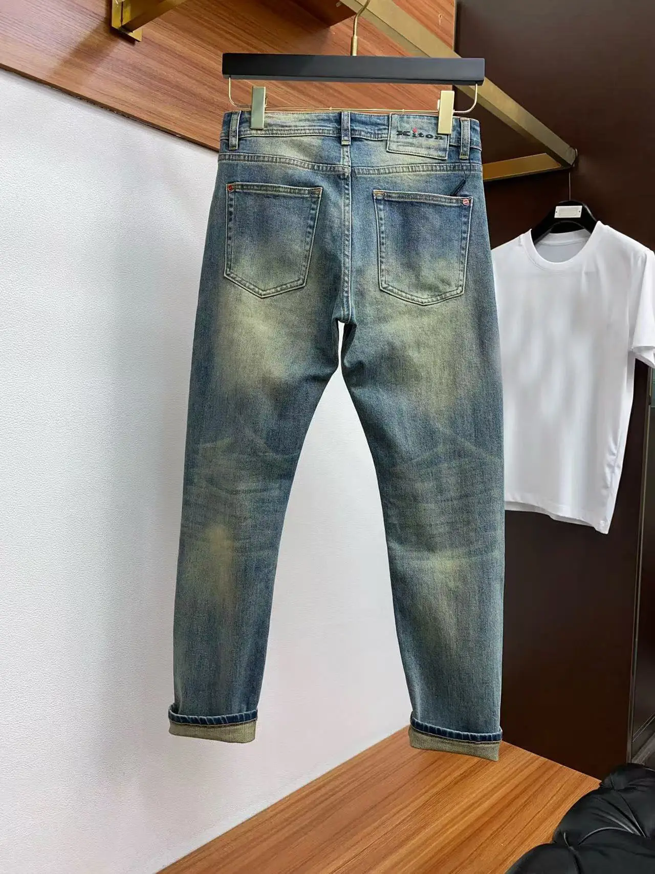 جينز كيتون للربيع والصيف الجديد للرجال بنمط المال القديم القديم والبسيط والمغسول #3