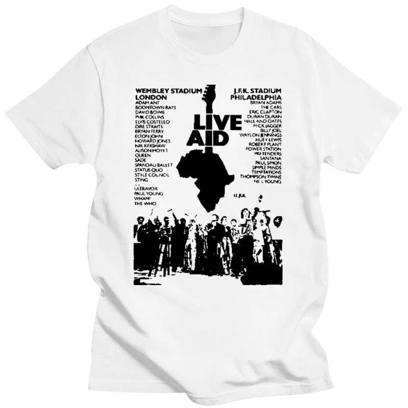 T-SHIRT LIVE AID CONCERTO EVENTO 1985 WE ARE THE WORLD ANNI 80 1 S-M-L-XL-2XL-3XL