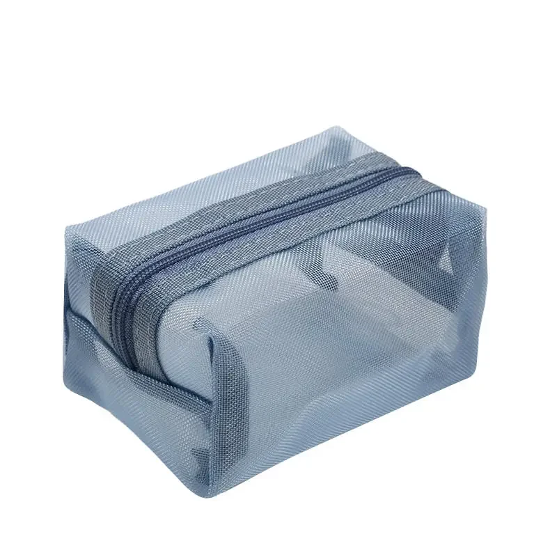 

Mini Clear Nylon Mesh Cosmetic Bags Cute Women Small Lipstick Makeup Bags Pouch Data Line Key Earphone Organizer Case Makup bag