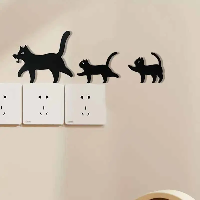 Adhesive cartoon cute cat wall sticker birthday gift doorframe picture frame anchor line sticker wall decoration concealer beaut