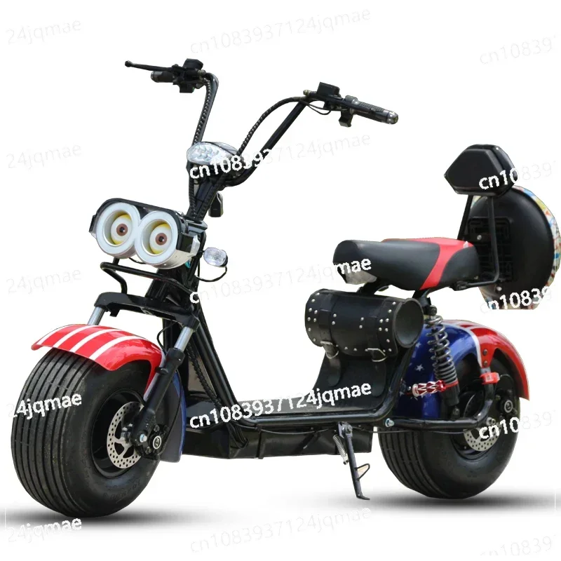 Male and female two wheeled scooter electric vehicles, motorcycle electric scooters with wide tires and large wheels