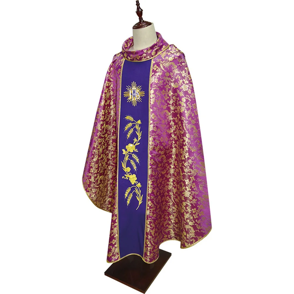 Priest Chasuble Vestments Christian Priest เครื่องแต่งกายผู้ใหญ่ศาสนาคาทอลิก Archbishop เสื้อผ้าพระสงฆ์ชุด