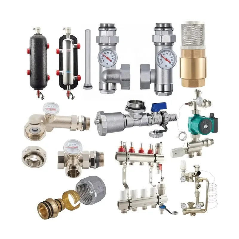 3-Port 12 Loop Modern Brass Underfloor Radiant Heating System Pex Manifold Pipe with Control Valves for Apartments