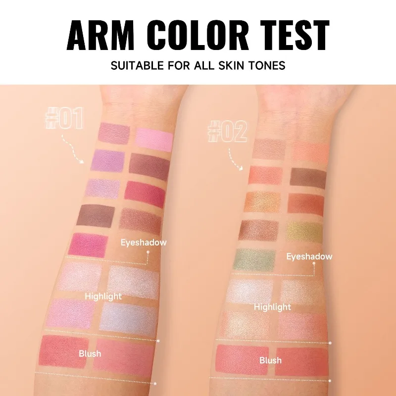 3 Layer Makeup Palette All in One Eyeshadow Blush Highlighter Compact Travel Friendly for Complete Everyday Face Makeup Looks
