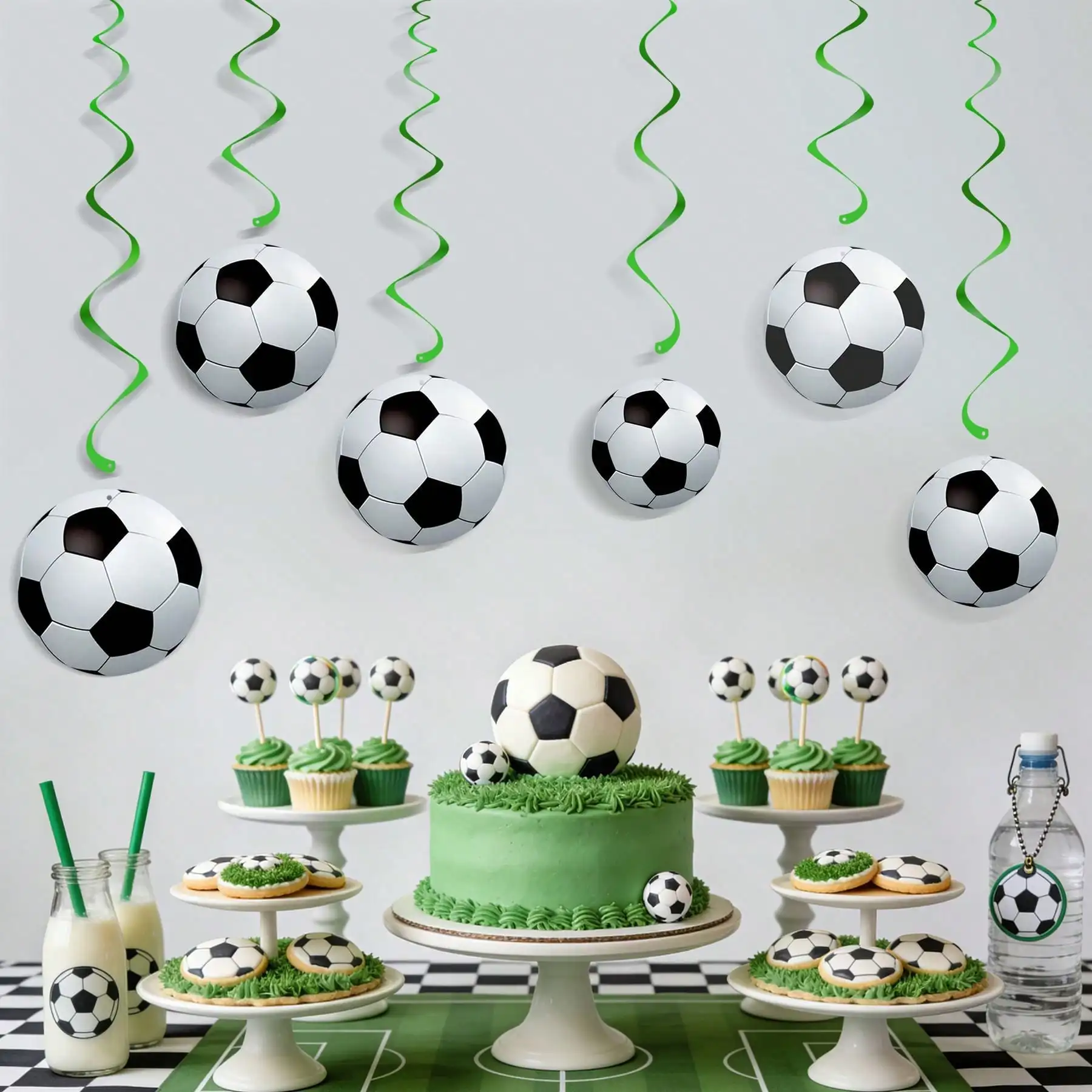 1 Set Fußball-Geburtstagsparty-Dekorationen - Fußballbanner, Wimpelkette & Girlanden für Jungen-Sportpartys – Detail 4