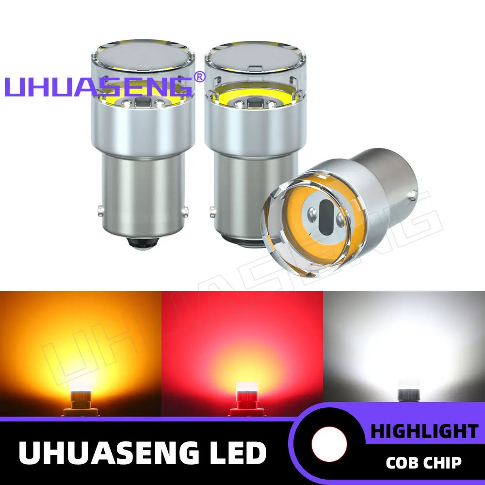 

UHUASENG 10/50PCS 1156 P21W Led Bulb Lamp 1157 Strobe 7443 T20 7440 BAY15D BA15S P21/5W Flash Car Parking Light Truck 12V 24V