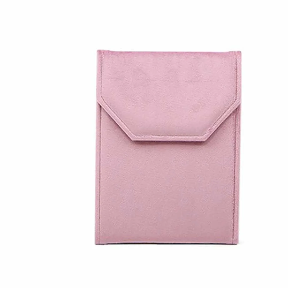 

Velvet Material Velvet Jewelry Pouch Snap Button Closure Foldable Design Necklace Organizer Bag Soft Lining Jewelry Storage Bag