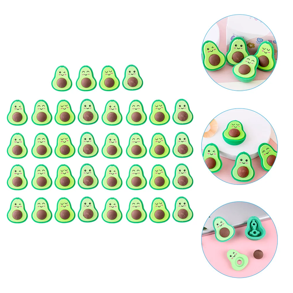 

36Pcs Avocados Erasers Cartoon Small Lightweight Erasers for Kids Students School Bulk Educational Fun Gift Stationery