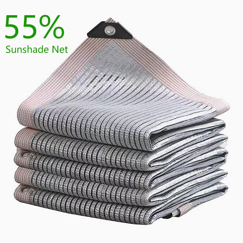 

55% Aluminium Foil Quality Anti-UV Breathable HDPE SunShade Net Gazebo Sun Sails Canopy Awnings Balcony Safety Privacy Screen