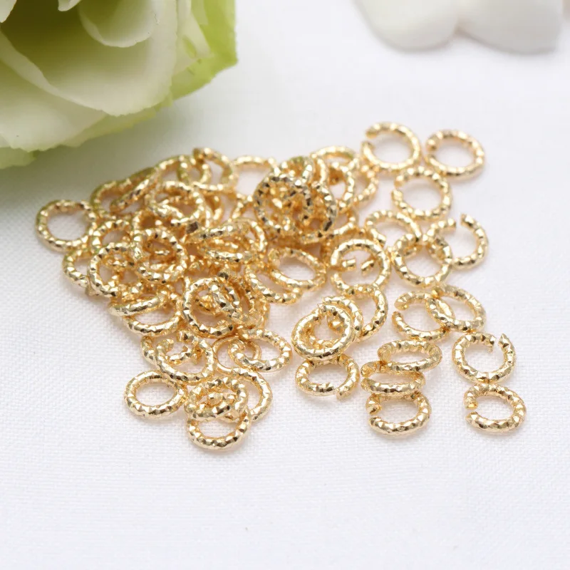 

50PCS 5MM 6MM 8MM 14k Gold Plated Twisted Jump Rings Open Split Rings Accessories For Jewellery Making DIY Bracelets Necklaces