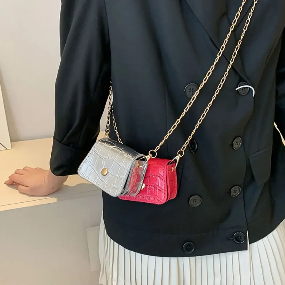 

PU Crossbody Bags Cute Mini Versatile Shoulder Bag Chain Simplicity Handbag Women