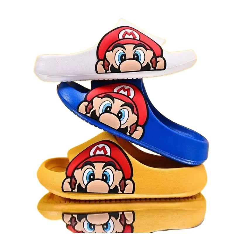 Super Mario Zomer Cartoon Leuke Strandschoenen Voor Jongens En Meisjes Badkamer Antislip Schoenen Voor Bovenkleding Cartoon Foto Slippers