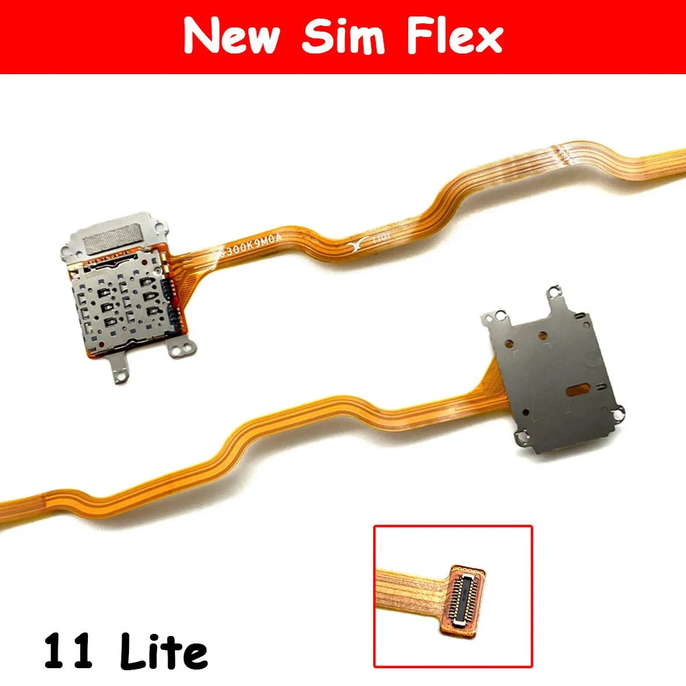 20Pcs，For Xiaomi 11 LiteSIM Card Reader Holder Slot Flex Ribbon Cable Connector Board Replacement Parts