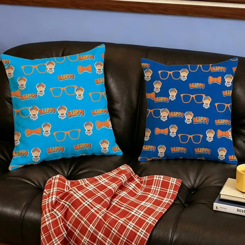 Funda de cojín con dibujos animados de B-Blippi, funda de cojín para decoración del hogar, funda de almohada suave para sofá, dormitorio, uso en exteriores