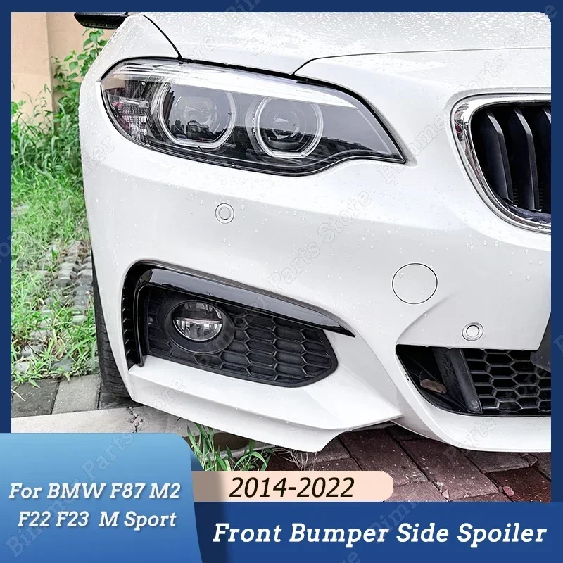 For BMW F87 M2 F22 F23 Front Bumper Lip Spoiler Fog Lamp Cover Grille 220i 228i 230i M235i M240i M Sport 2014-2022 Wind Knife