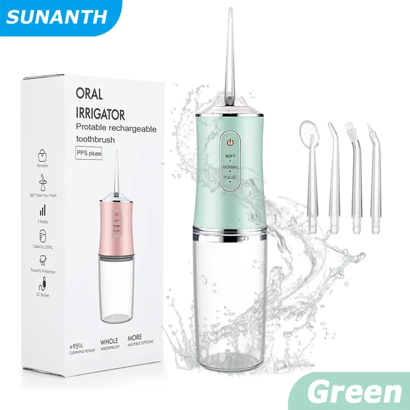 Portable Smart Electric Oral Irrigator Cordless USB Rechargeable with 4 Jet Tips & 3 Modes for Teeth Cleaning And Braces Care