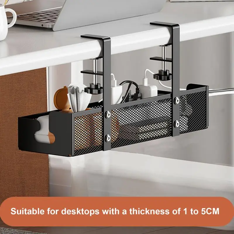 

New Under Desk Cable Organizer No Drill No Drill Setup Under Desk Cable Box High Load Capacity Metal Mesh Cable Management Desk