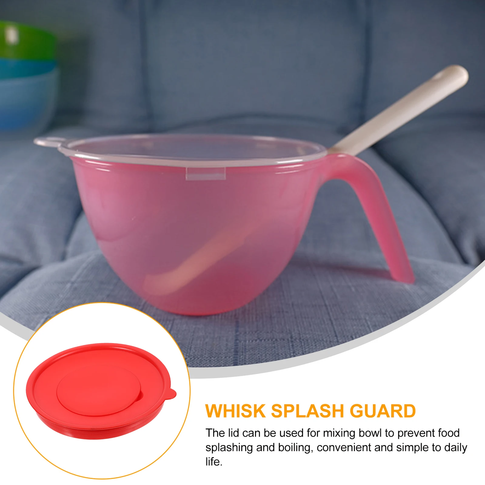

2PCS Silicone Egg Bowl Lid Splatter Guard Kitchen Cover Mixing Bowls Cream Whisk Reusable Clean Tidy Perfect