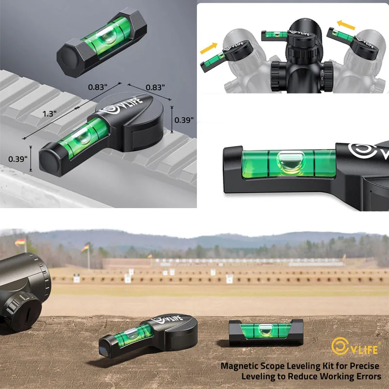 

CVLIFE Scope High Visibility Bubble Level Scope Leveling Kit with Optics Leveling System Magnetic Bases Strong Metal Structure