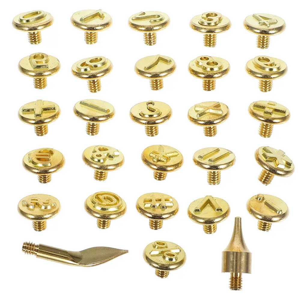 2Sets Woodburning Tips DIY Brass Number Tips Woodburning Tool Portable Engraving Numbers on Wood Paper