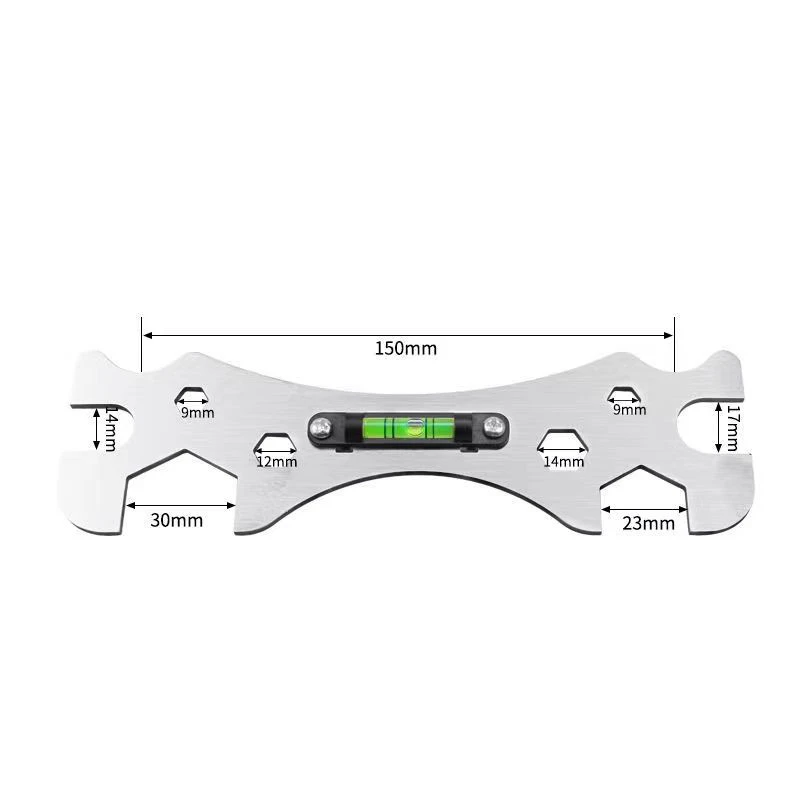 أدوات مفتاح الربط الخاصة مع تركيب صنبور الدش على مستوى الحمام أداة قياس المسافة المسطرة متعددة الوظائف #6