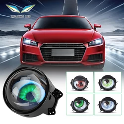 3 inch Car Dynamic Devil Eyes Lights 12V Car WIFI Control Eyes Retrofit Kits Headlight Assembly Auto Accessories bi led lenses