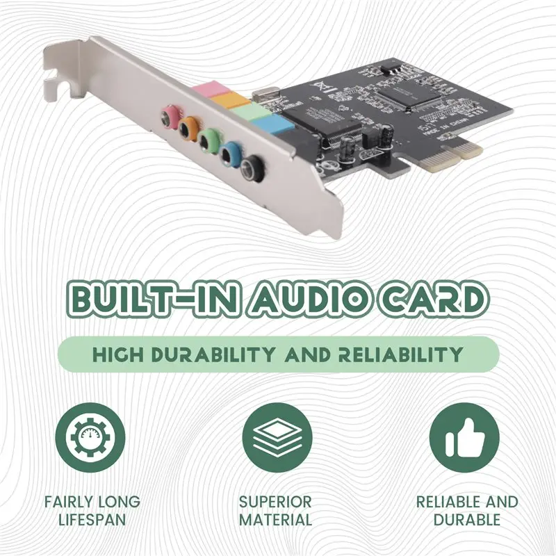 PCI-E 5.1 Desktop Built-In Sound Card 3D Games Music Digital Sound Card 24Bit Stereo Field With Reverb Support Win7-Y18A